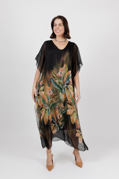 Turin Kaftan Dress Black