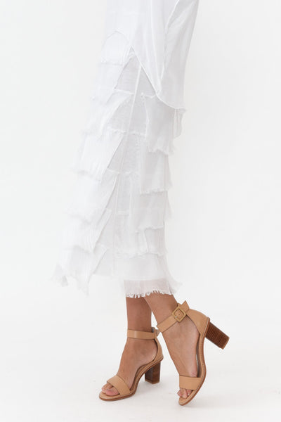 Silk Overlay Dress White