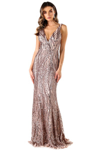 Verona Sequins Dress Rose Gold