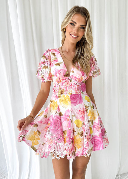 Parla Mini Dress Floral Pink