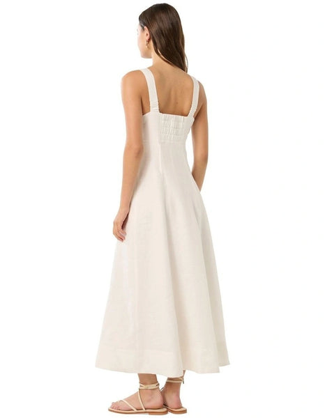 Emma Zip Front Dress White
