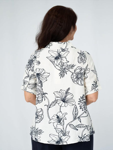 Layla Embroidery Top Beige