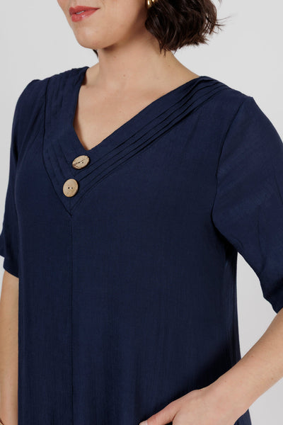 Kim Half Sleeve Dress Navy