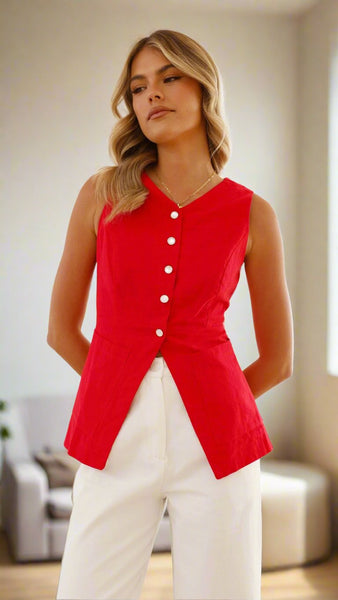 Panoma Vest Top Red