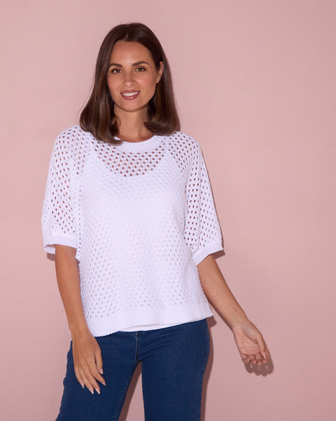Kerry Knit Top White