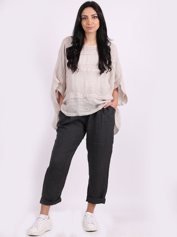 Georgia Linen Top Beige