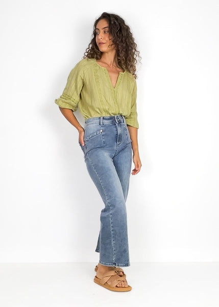Divine Lace Detailed Top Lime