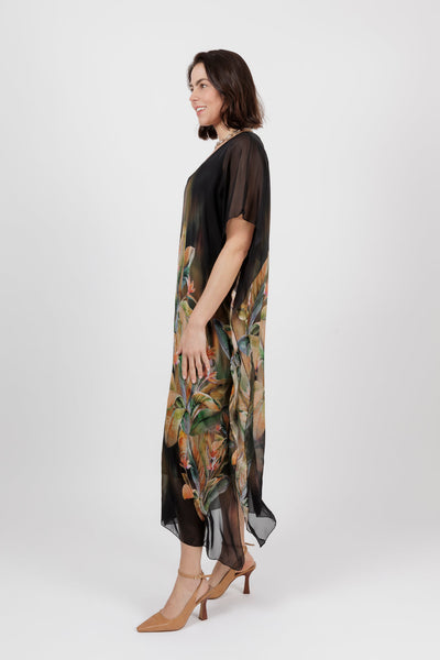 Turin Kaftan Dress Black