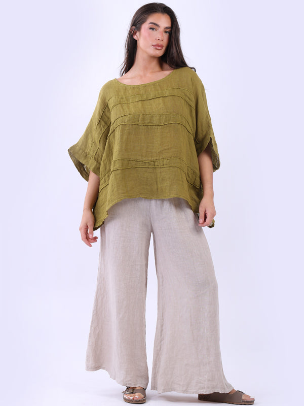 Georgia Linen Top Mustard