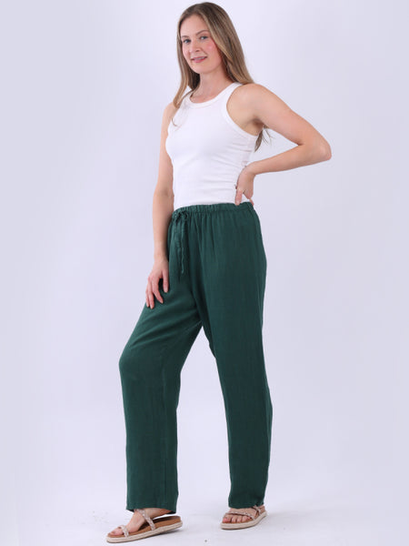 Lia Linen Pants Forest Green