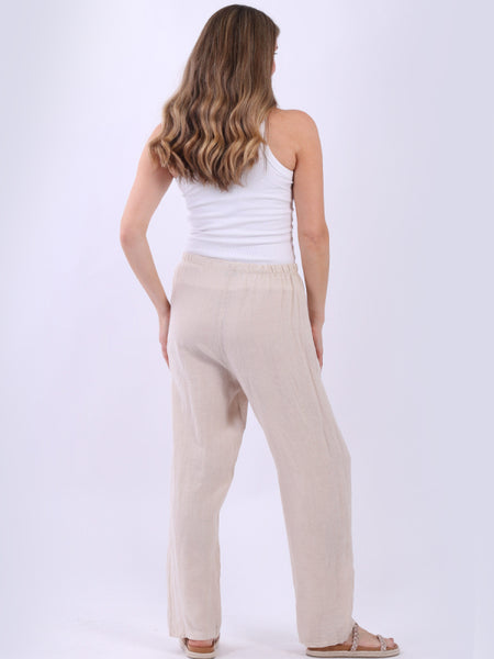 Lia Linen Pants Beige