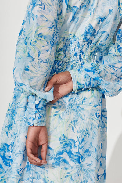 Tori Floral Maxi Dress Blue