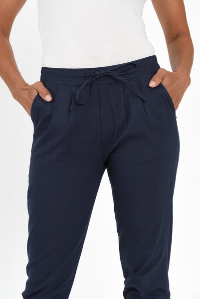 Kim Drawstring Pants Navy