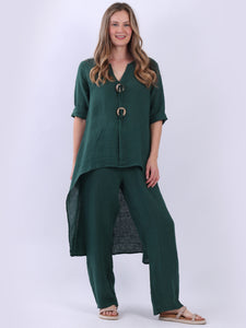 Lia Linen Pants Forest Green
