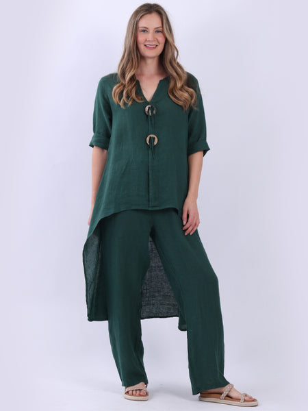 Lia Linen Pants Forest Green