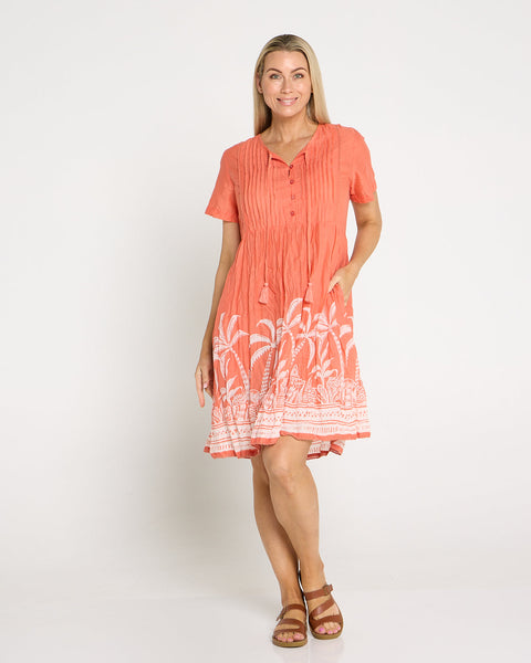 Paula Cotton Dress Orange