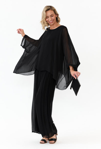 Juniper Silk Top Black