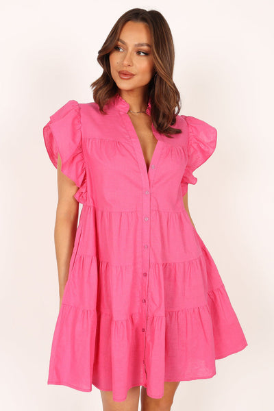 Nova Ruffle Mini Dress Pink