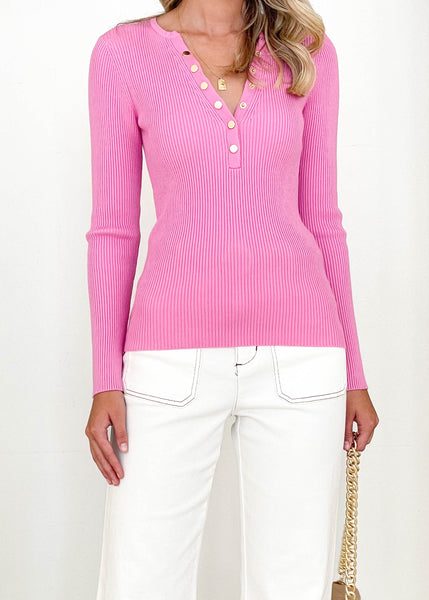 Brooklyn Knit Top Pink