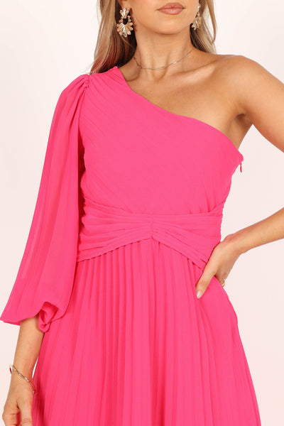 Carly One Shoulder Dress Pink