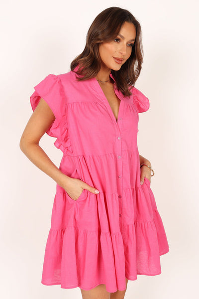 Nova Ruffle Mini Dress Pink