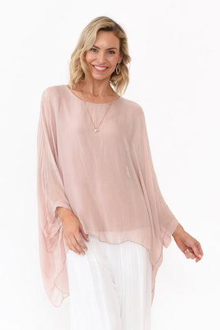 Juniper Silk Top Blush Pink