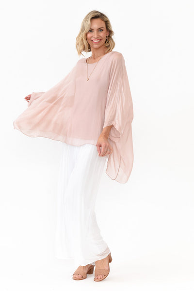 Juniper Silk Top Blush Pink