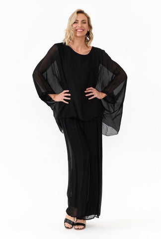 Juniper Silk Top Black