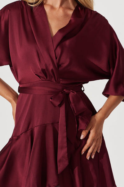 Belinda Mini Dress Burgundy