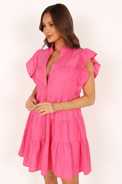 Nova Ruffle Mini Dress Pink