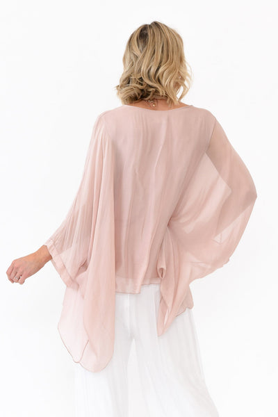 Juniper Silk Top Blush Pink