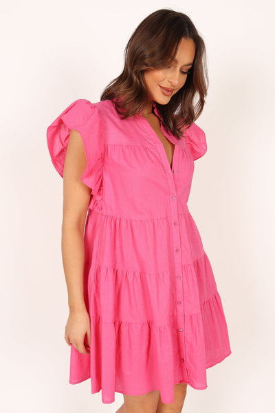 Nova Ruffle Mini Dress Pink