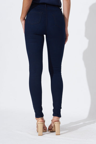 Natalia High Waisted Skinny Jeans Indigo Blue