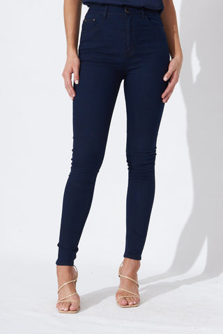 Natalia High Waisted Skinny Jeans Indigo Blue
