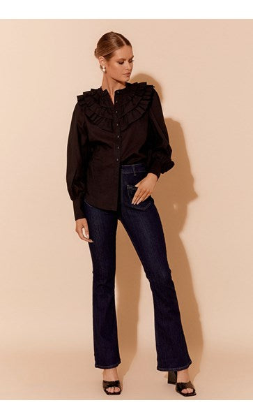Hera Ruffled Shirt Black