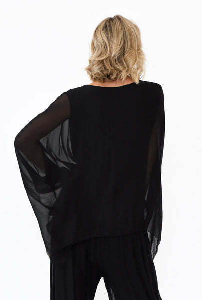 Juniper Silk Top Navy