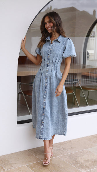 Willow Denim Dress Light Blue