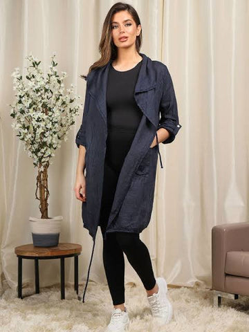 NAVY LINEN JACKET