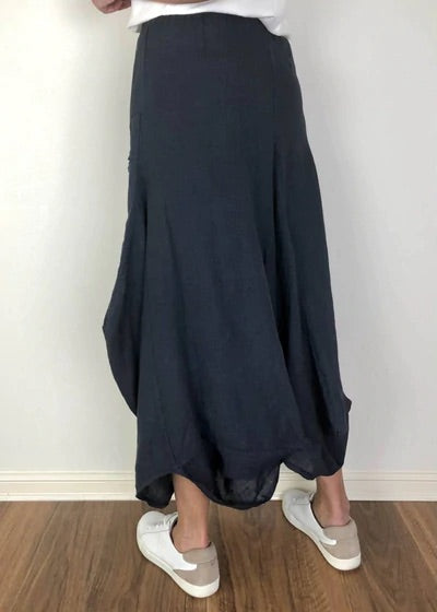 Linen Harem Skirt Navy