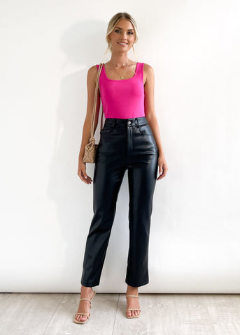 Chloe Faux Leather Pants Black