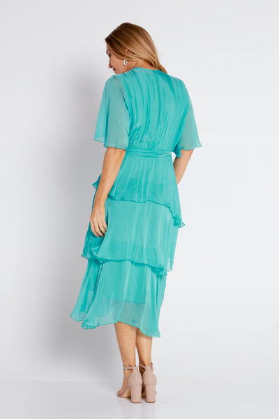 JUPITER SILK DRESS AQUA