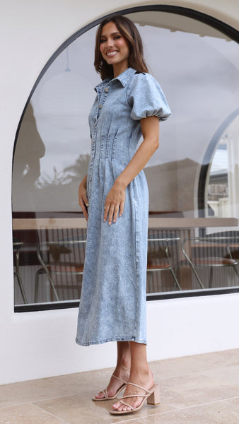 Willow Denim Dress Light Blue