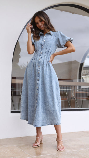 Willow Denim Dress Light Blue